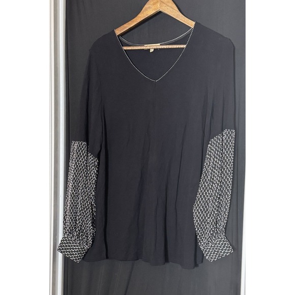Democracy Sheer whimsigoth fairy grunge Long Sleeve Black‎ V Neck 1X career soft - Picture 1 of 8